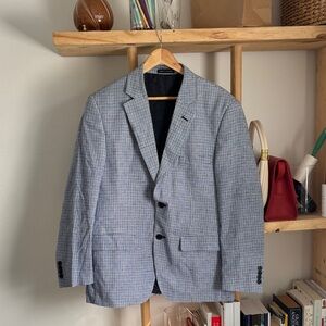 Jones New York Classic Blue Patterned Blazer